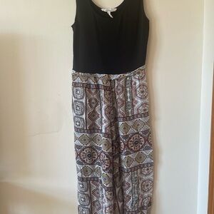 BCBGeneration Black and Patterned Jumpsuit